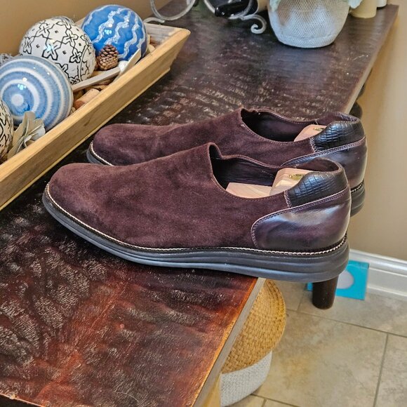 Donald Pliner Men's Erling Soft Suede Slip On Shoes, Brown, Sz 13 - Picture 3 of 16